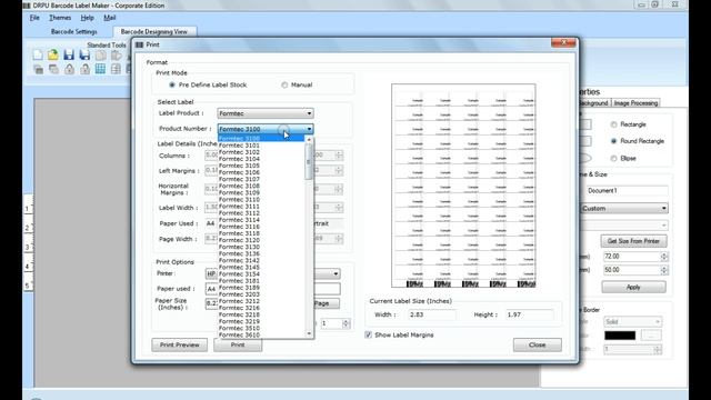 How to create and print barcode labels on different types of barcode sheets