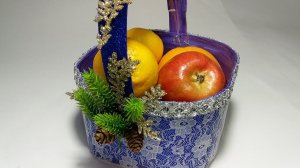 Рукоделие. Работы из бисера. Украшение своими руками.Новогодняя корзина. Мастер класс. Пошаговый МК