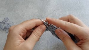 Двойная петля на изнанке при поворотом вязании