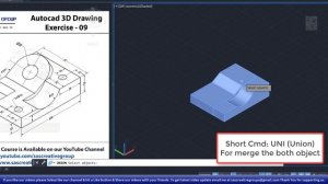 AutoCAD 3D Drawing 9 | Autocad 3D Practice Exercise Series | #AutoCAD 2022 Practice Drawing #CAD