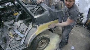 Подготовка к грунтованию ваз 2115 шпаклюем делаем ровно убираем вмятины