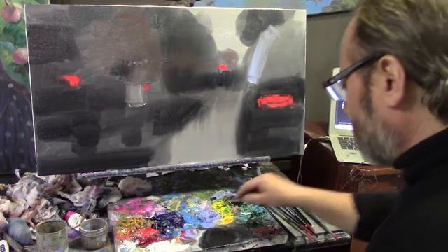 Video tutorial by artist Igor Sakharov 'In the rain' Видеоурок художника Игоря Сахарова 'Под дождем