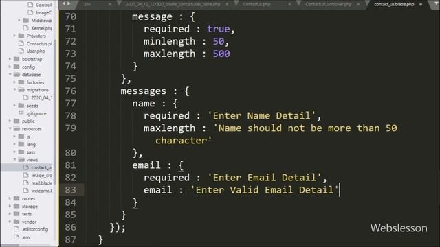 jQuery Form Validation in Laravel with Send Email