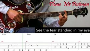 (The Beatles) - Please Mr Postman fingerstyle guitar cover & tabs - how to play