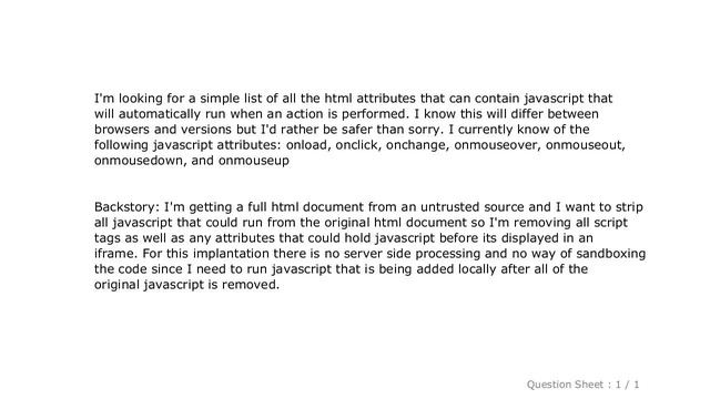 HTML : HTML attributes that can contain javascript