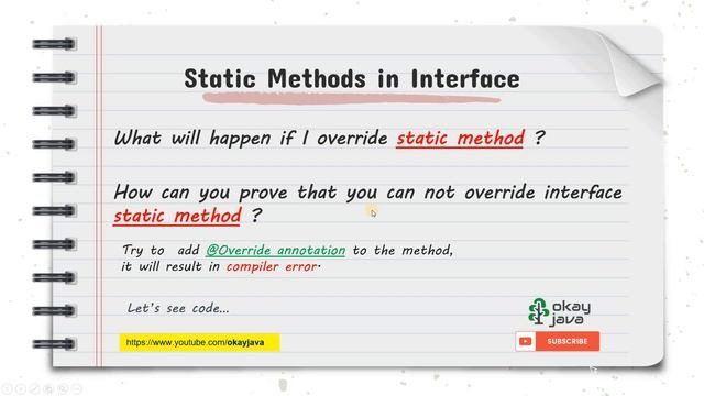 Static Methods Interface Interview Question|  Java 8 features |static methods in interface |okayjav