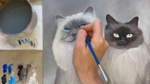 ПРОЦЕСС РИСОВАНИЯ КОШЕК АКРИЛОМ