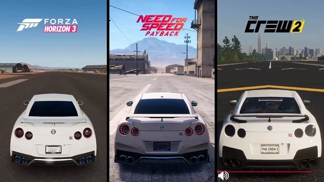 The Crew 2 Vs NFS PayBack Vs Forza Horizon 3 Nissan GTR Sound Comparison смотреть онлайн