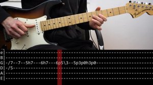 Dire Straits - Money for nothing intro + Live solo (Guitar lesson with TAB)
