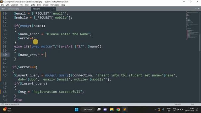 Server side Form validation in PHP || PHP Form validation with Source Code