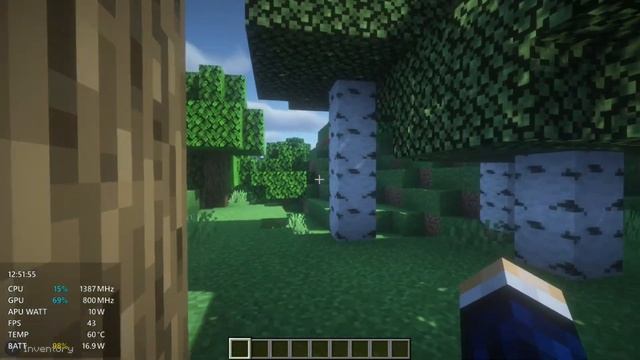 Minecraft w/ Shaders on 1.19.4 on the ROG Ally