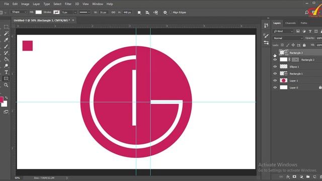 How to make the LG logo in photoshop | LG Logo Beginners | Adobe Photoshop CC Tutorial_[HD]