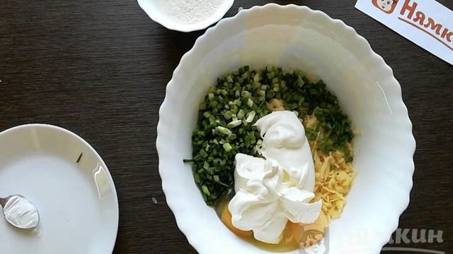 Ленивые хачапури с зелёным луком