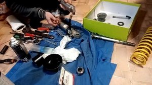 сборка аморта от suzuki djebel 250.