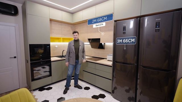 Зеленая стильная кухня. Обзор современного интерьера. смотреть онлайн