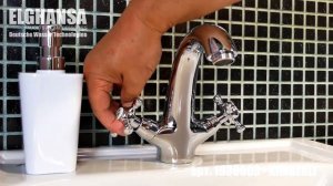 Монолитный смеситель для умывальника (на раковины) ELGHANSA арт.1930063 с керамическими кран-буксам