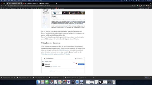 Go Back to Old Wikipedia UI without creating a Wikipedia Account