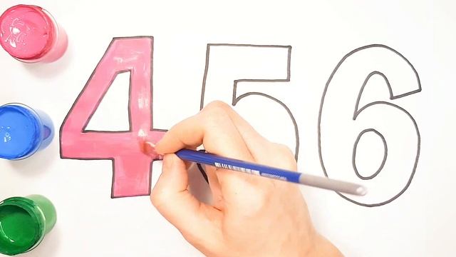 Рисунок и раскраска для детей. Как нарисовать Цифры. Учим цвета. смотреть онлайн