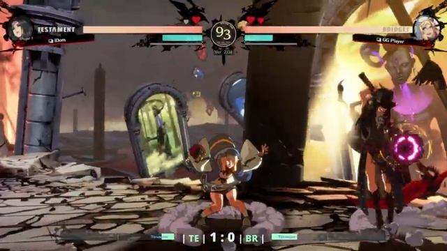 GGST ▰ GG Player (#1 Ranked Bridget) vs iDom (#2 Ranked Testament). High Level Gameplay