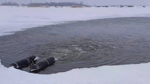 Работа аэратора Поток АК 1,5 кВт в зимний период