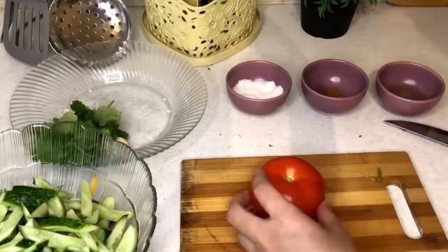 Салат за 5 минут. Очень вкусный салат.Оңай салат/Легкий салат/казакша рецепт #оченьвкусный#легкий