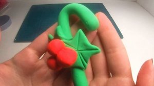 Пластилин фигурки Новогодние украшения из 2 цветов лёгкого пластилина