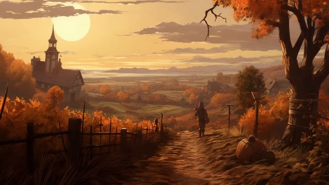 Rural Autumn Ambience and Music 🎃_ cozy autumn village ambience with positive ambient music