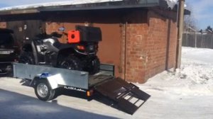 Выезд квадроцикла с прицепа