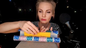 АСМР, упаковка подарка, ШУРШАЛКИ, шепот / ASMR, gift wrapping, whispering