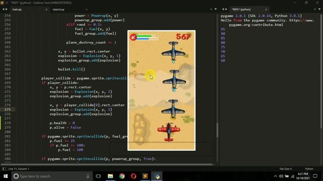 Adding texts & sounds to our game | Aeroblasters PART 9 | python gamedev pygame #pyguru