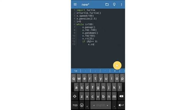 Making a Simple Graphics by Python Turtle in Android.Python Turtle Tutorial -02