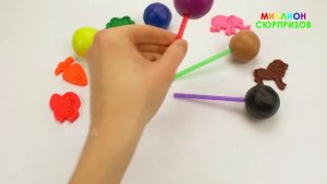Play Doh для детей | Учим цвета с пластилином Плей До | Учим названия животных |Чупа-Чупсы Play-Do
