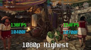 Intel Core i7 10700/10700F vs Core i5 10400/10400F Gaming benchmark 1080p RTX 3070