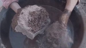 Colourful Grainy Huge Massive Pots super dusty crumbling and dipping in Water # asmr