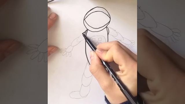 Рисование "Космонавт" (ч1) в старшей группе компенсирующей направленности. Воспитатель Габачева А.В