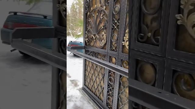 Откатные ворота. Длина 15 метров. Высота 3,2 метра. Вес 3,5 тонны. смотреть онлайн