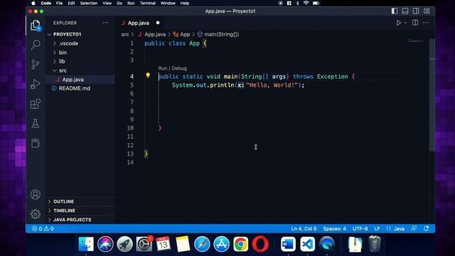 Estructura de un programa en Java (Clase y Main)