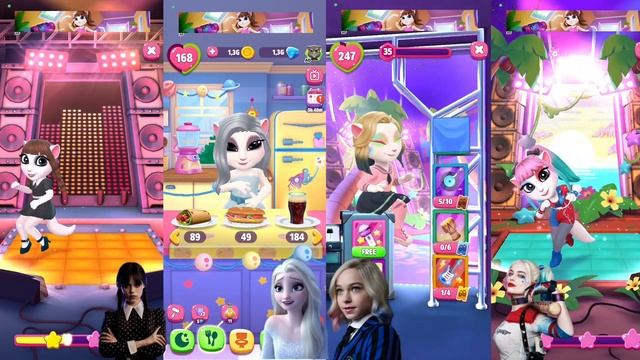 Wednesday ? vs Frozen ? vs Enid Sinclair ? vs Harley Quinn ❤️? || Makeover My Talking Angela 2 ❤️? смотреть онлайн