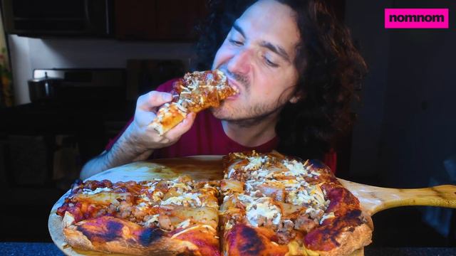 SPICY KOREAN PIZZA !  * ASMR NO TALKING * | Nomnomsammieboy смотреть онлайн