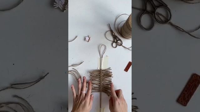 Макраме-листик из джута.Попробуй  #макрамедляначинающих #макраме #makrame