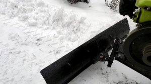 Уборка снега тяжёлым мотоблоком