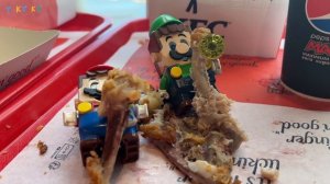 Lego Mario and Luigi go to the KFC in Real Life