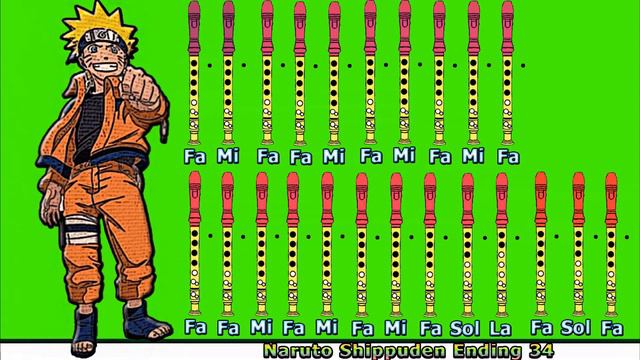 Naruto Shippuden Ending 34 - Rainbow's Sky en Flauta Dulce con Notas смотреть онлайн