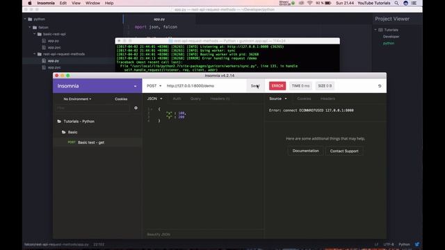 Python Falcon Part 3 - learn about get, put, post and delete methodes смотреть онлайн