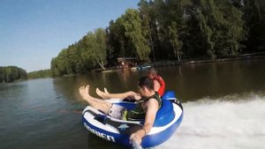 Катание на двойной ватрушке за сидячем гидроцикле со скоростью 96 км/ч GoPro 5