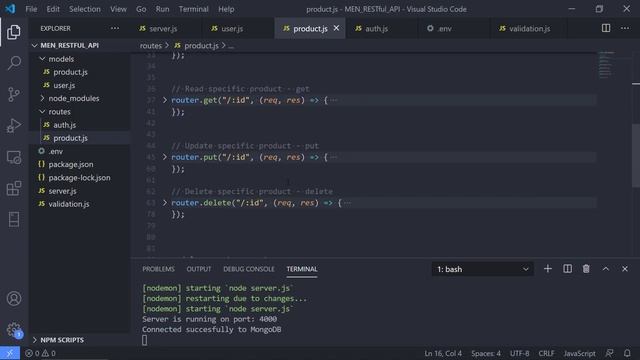 Building a REST API with MEN - 22 - Auth - Middleware function and Postman test