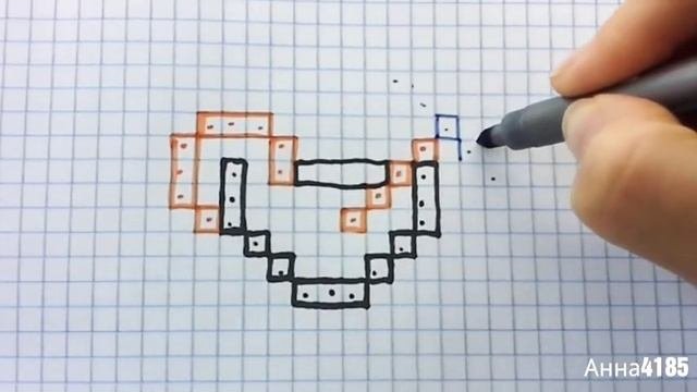 Как Рисовать Коктейль по Клеточкам/Рисунки в Клетку#pixelart