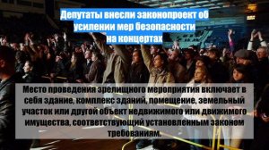Депутаты внесли законопроект об усилении мер безопасности на концертах
