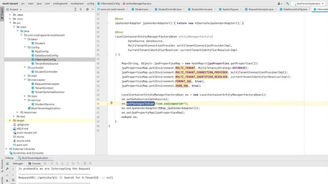 Create multi tenant microservice using Springboot, Hibernate and Postgres