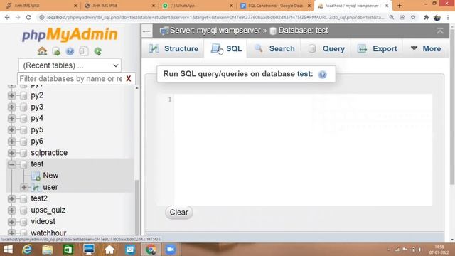 SQL / MYSQL Constraints - NOT NULL , UNIQUE and DEFAULT  constraints in wamp server in hindi